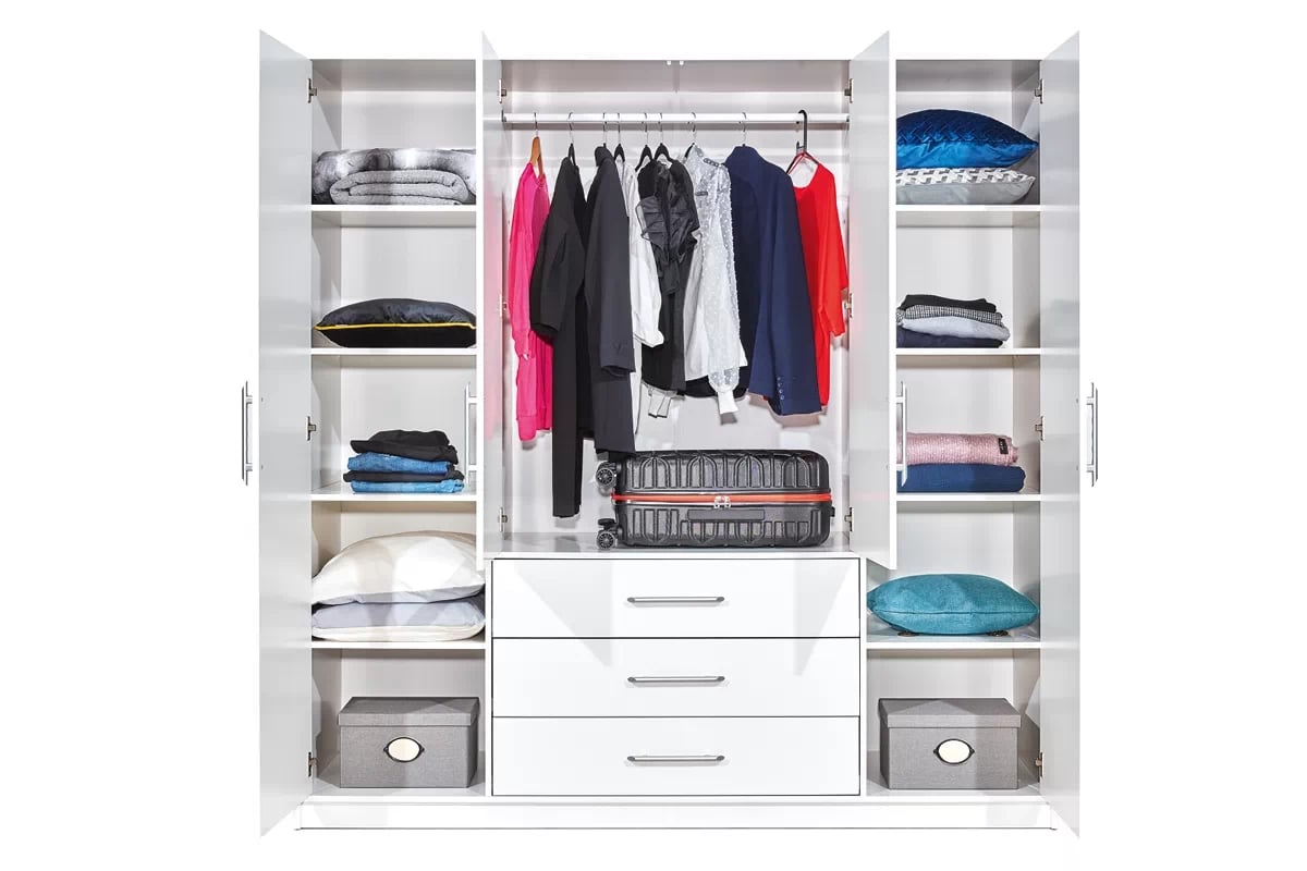 Šatníková skriňa Bali 196 cm - biela Skriňa Bali D4 vnútro