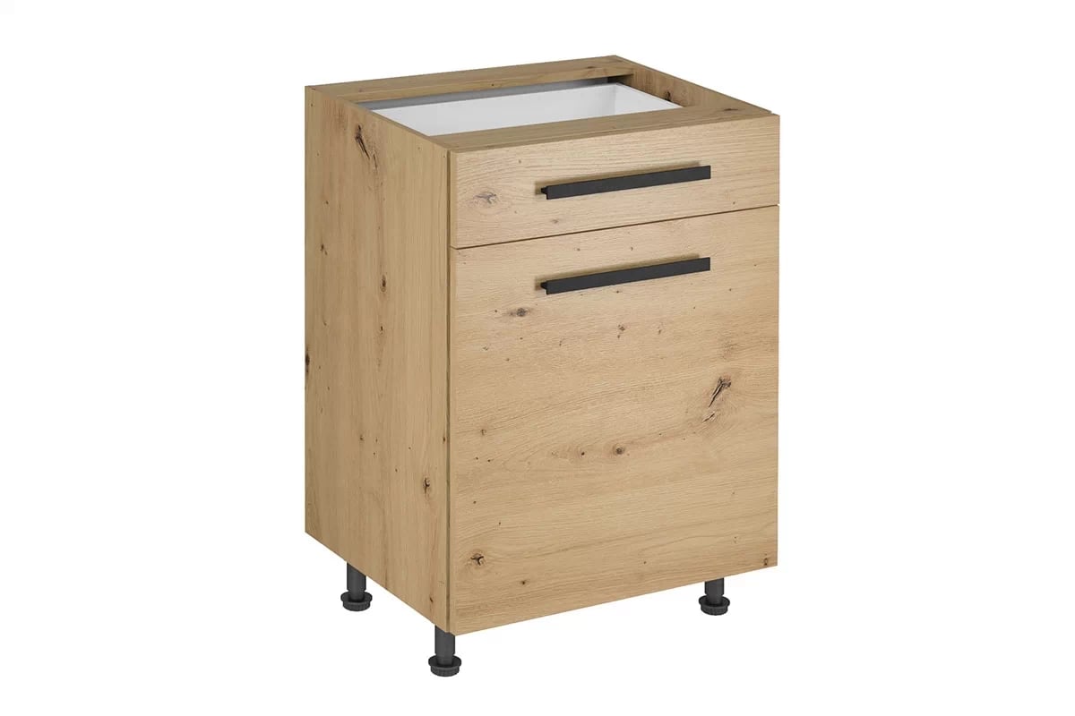 Skrinka Kuchynská dolná Langen D60S1 jednodverová z szuflada - Dub artisan Langen D60S1 Skrinka dolná so zásuvkou - z uchwytem