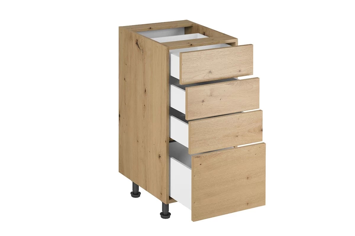 Skrinka Kuchynská dolná Langen D40S4 so štyrmi zásuvkami - Dub artisan Langen D40S4 - Skrinka dolná so zásuvkami - vnútro