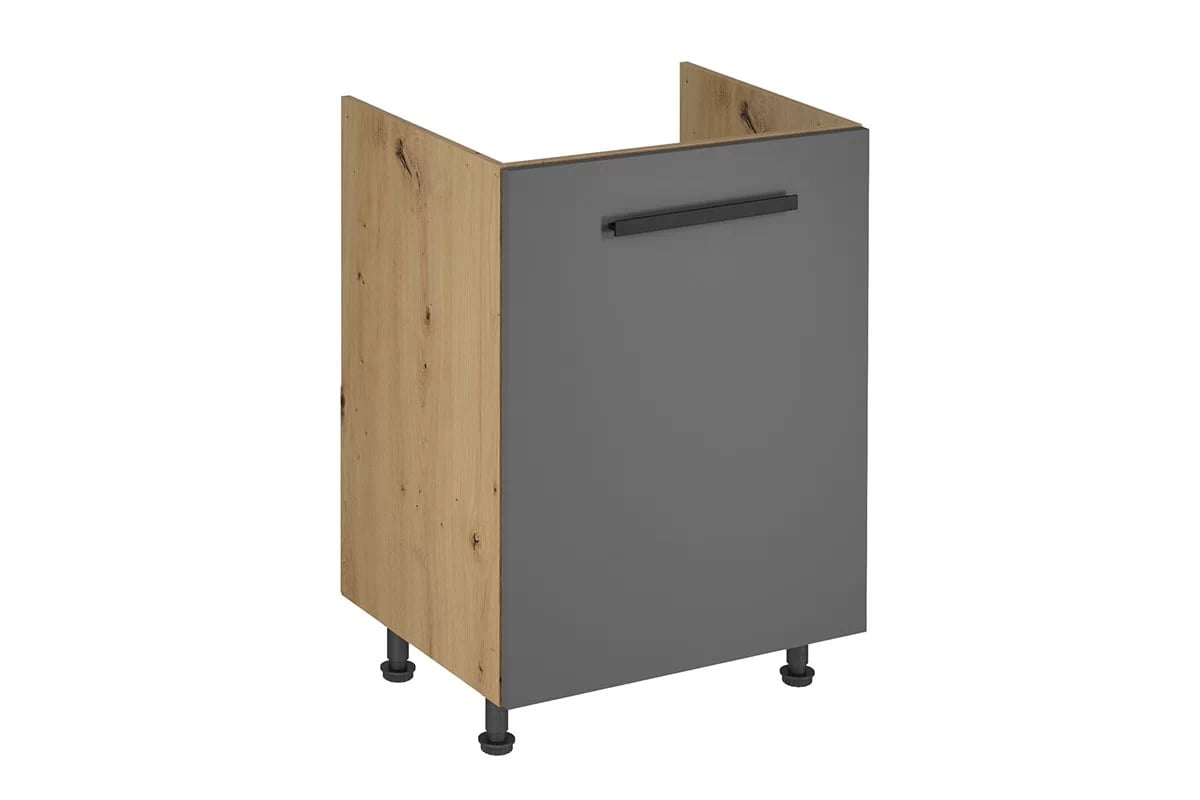 Skrinka Kuchynská dolná Langen D60Z jednodverová pod umývadlo - grey Langen D60Z P/L Skrinka dolná pod umývadlo - z uchwytem