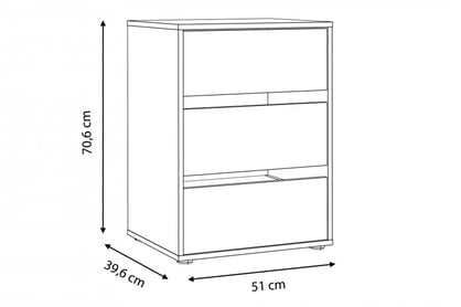 Vnitřní komoda Forte TWTK23-A06 se zásuvkami 110 cm Komoda wewnetrzna Skříně Lya s zásuvkami 