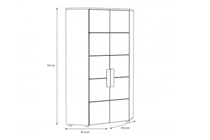 Rohová skříň Arkina 100 cm - dub artisan / bílý skříň ubraniowa rohová Arkina - Dub artisan / Bílý 