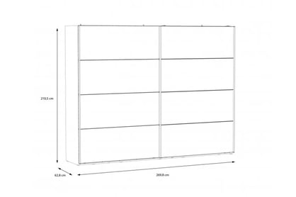 Skříň Hayato 270 cm - alpský smrk skříň ubraniowa przesuwna Hayato 270x210 - swierk alpejski 