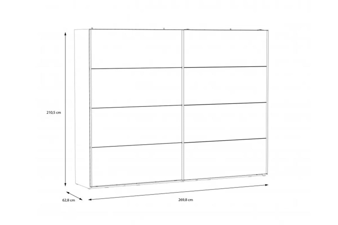 Skříň Hayato 270 cm - alpský smrk skříň ubraniowa przesuwna Hayato 270x210 - swierk alpejski 