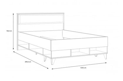 Detská posteľ Lya 130x200 - Dub mauvella / Dub cabezone Posteľ mlodziezowe Lya 130x200- Dub mauvella / Dub cabezone 