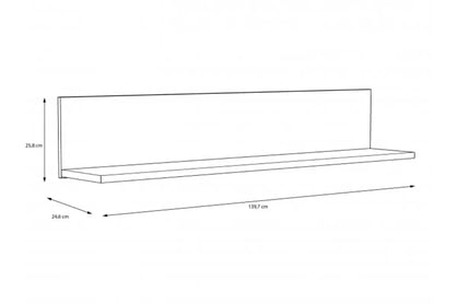 Polica na stenu mlodziezowa Arkina 140 cm - Dub artisan / Biely Polica závesná mlodziezowa Arkina - Dub artisan / Biely 
