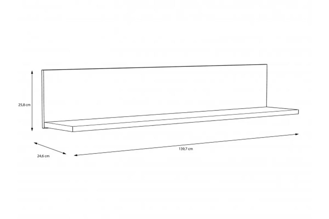 Polica na stenu mlodziezowa Arkina 140 cm - Dub artisan / Biely Polica závesná mlodziezowa Arkina - Dub artisan / Biely 