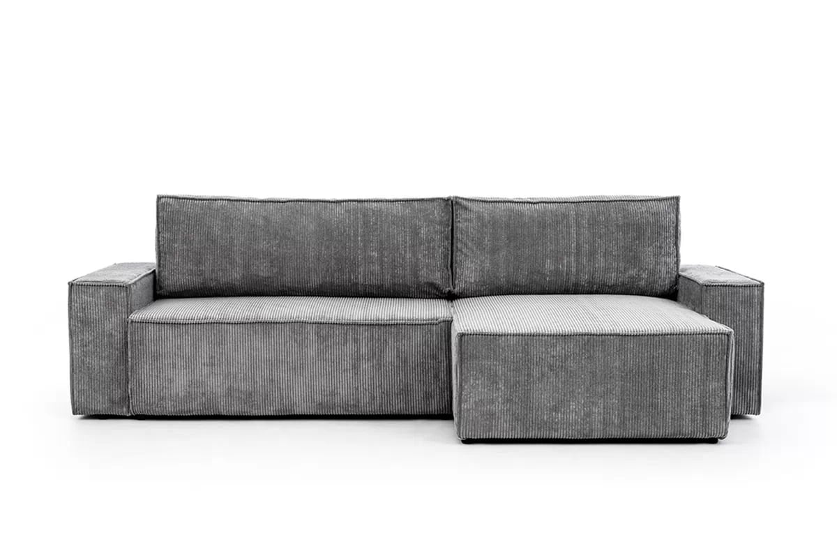 Rohová rozkládací sedací souprava Flabio Mini pravá - šedý manšestr Lincoln 90 Rohová sedací souprava Flabio Mini 
