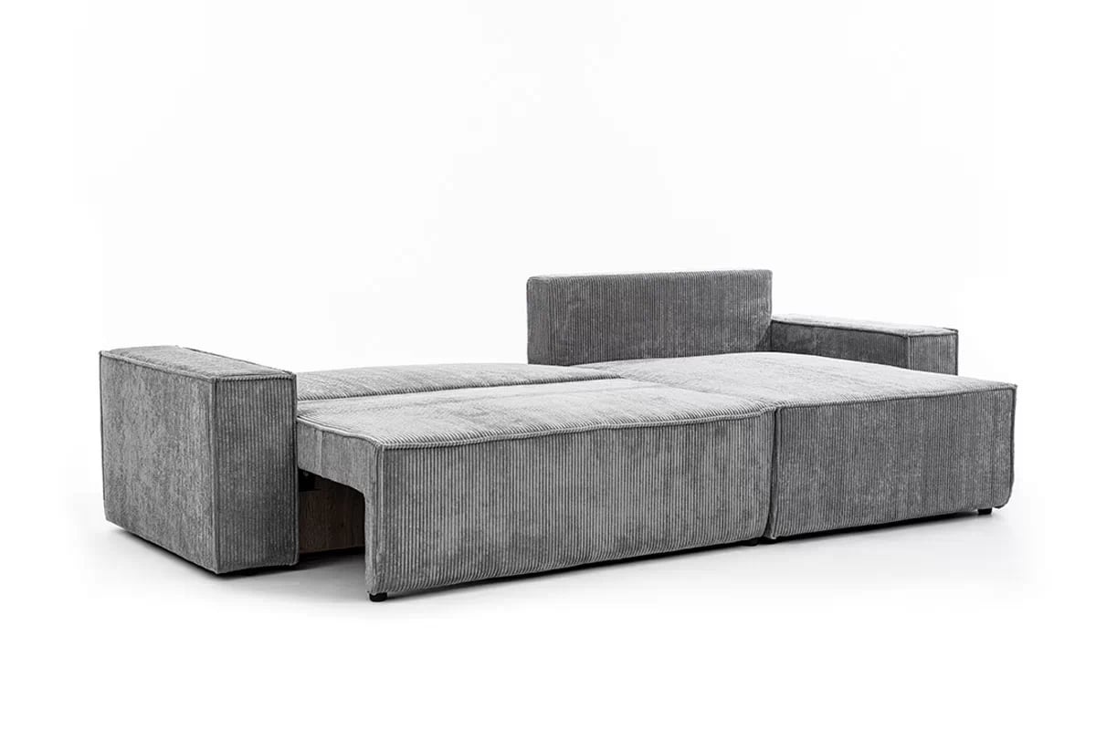 Rohová rozkládací sedací souprava Flabio Mini pravá - šedý manšestr Lincoln 90 Rohová sedací souprava Flabio Mini 