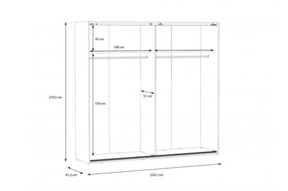 Skříň Hayato 220 cm - alpský smrk skříň ubraniowa przesuwna Hayato 220x210 - swierk alpejski 