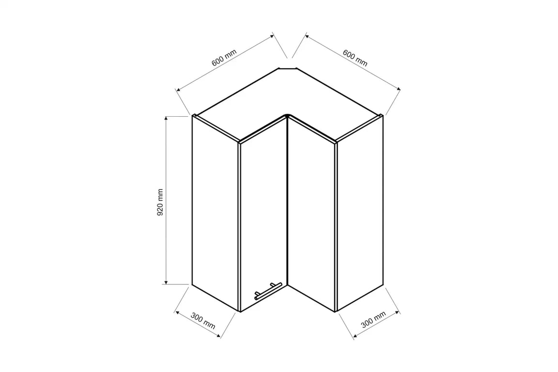 Adele WRN/92 P/L - Závěsná skříňka rohová Adele WRN/92 P/L - Skříňka závěsná rohová