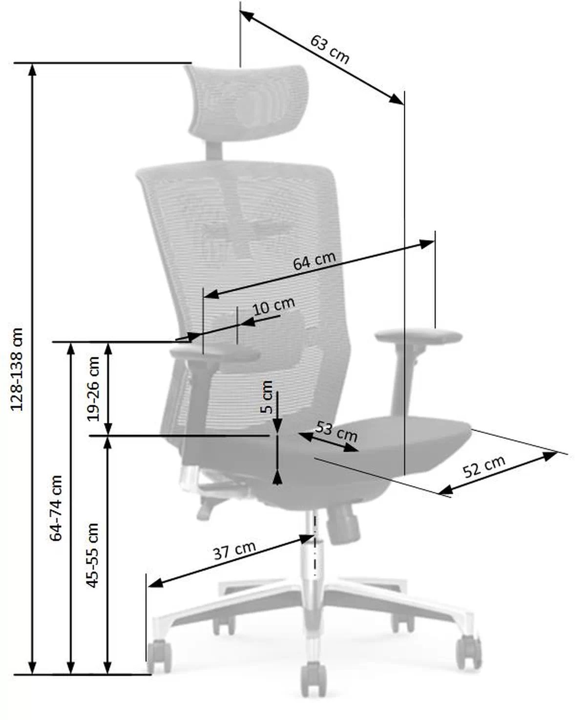 Ergonomické křeslo Zafilo - šedé / černé ambasador Křeslo gabinetowy popielato / Černý