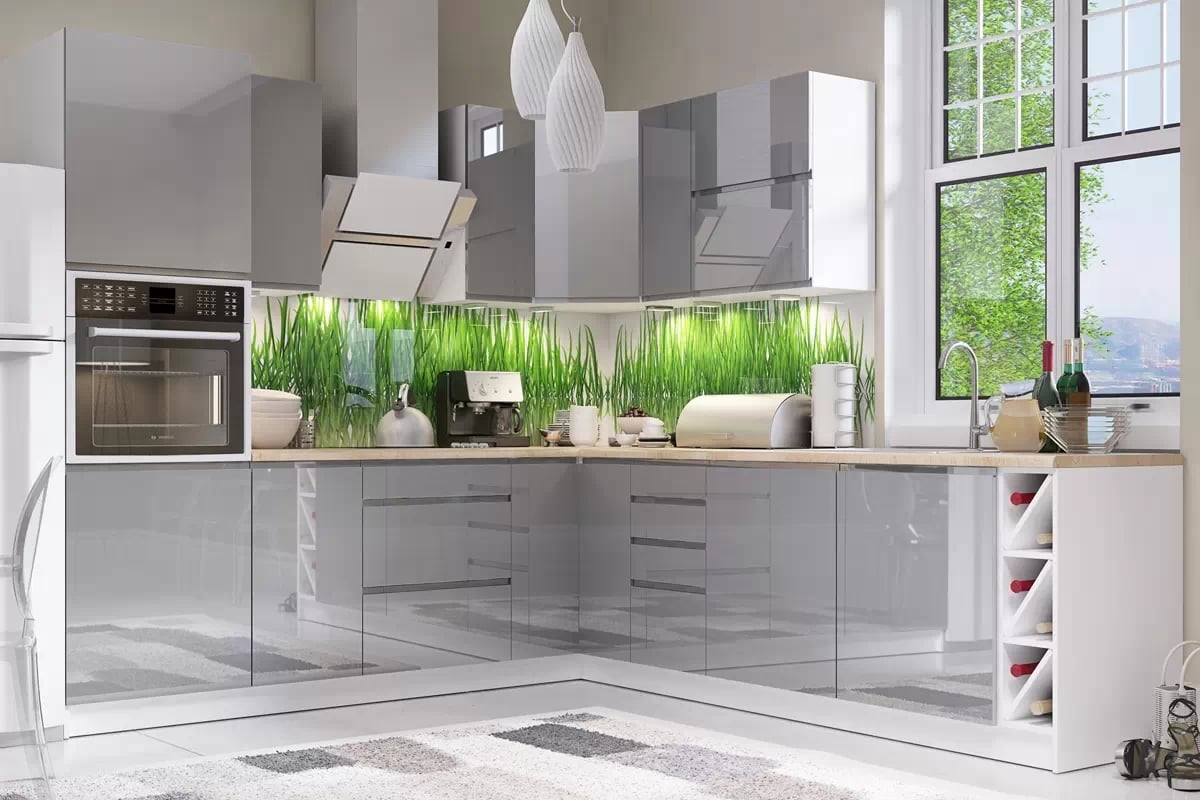 Panel pro myčku Aspen D60FZW s krytým panelem – šedý lesk kolekce nábytku kuchennych Aspen - Šedý lesk