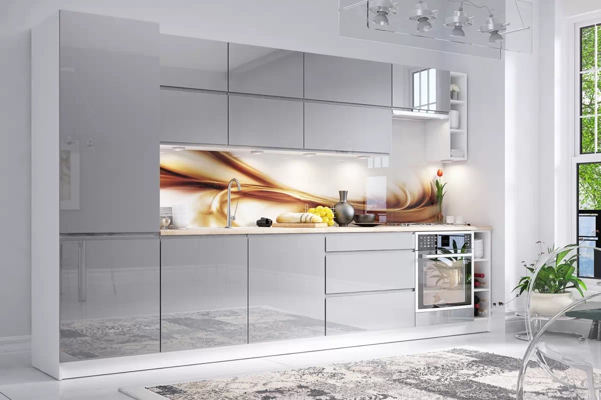 Závěsná kuchyňská skříňka Aspen G60KN nízká – šedý lesk kolekce nábytku kuchennych Aspen - Šedý lesk 