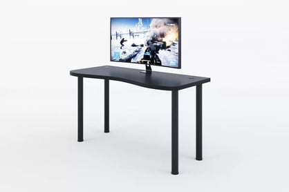 Birou de scris gaming Alin 135 cm cu înălțime reglabilă - negru