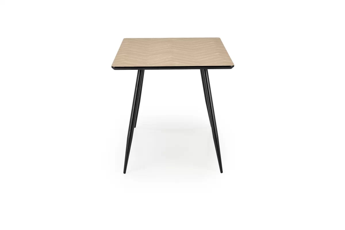 Obdĺžnikový stôl Berto 120x80 cm - prírodný dub rybia kosť / čierna berto stôl Pracovna doska - prírodné, noha - Čierny