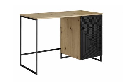Písací stôl Asha 120 cm - artisan / čierny mat / čierne nohy