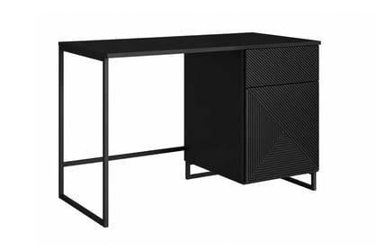 Písací stôl Asha 120 cm - čierny mat / čierne nohy