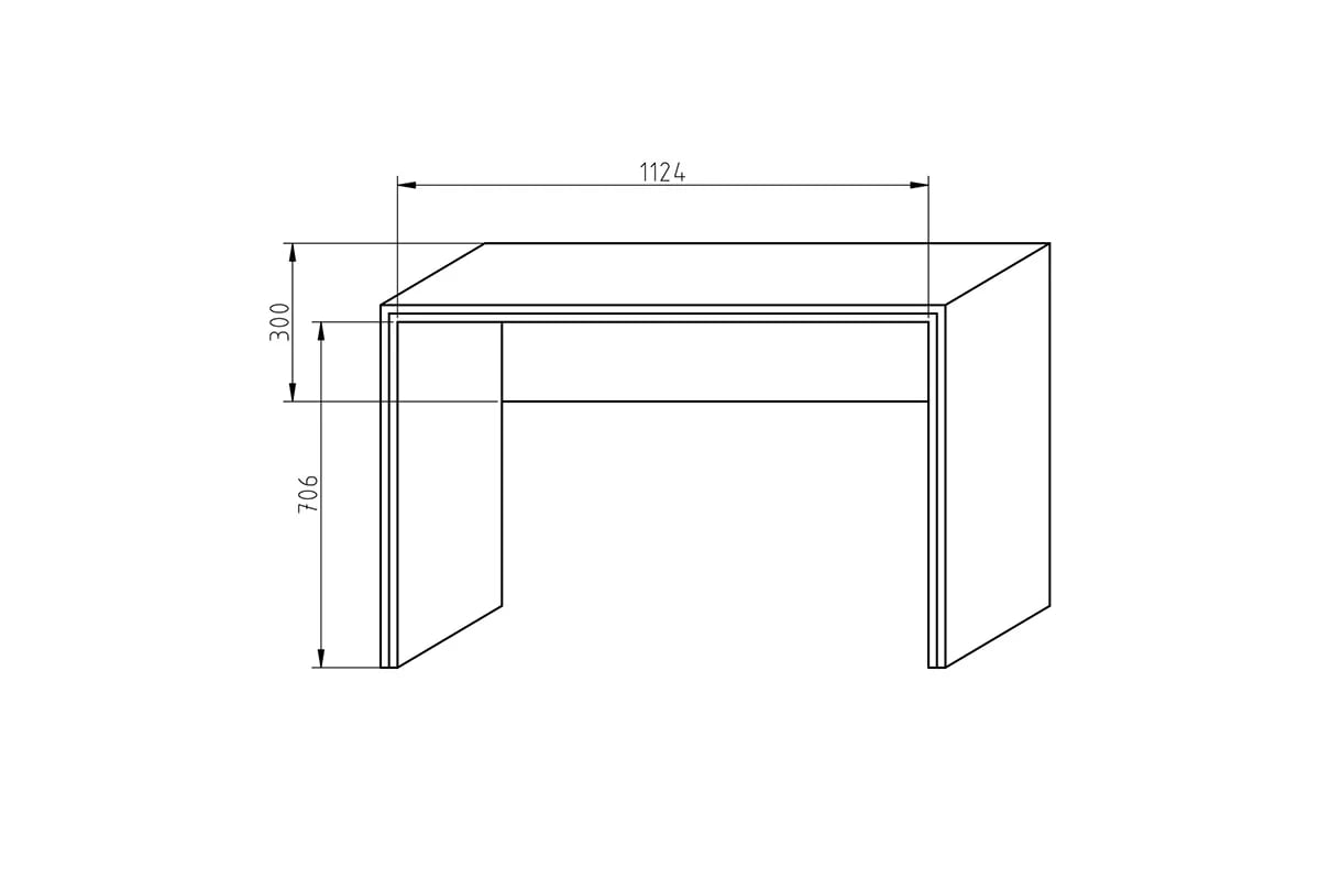 Kancelářský stůl Offi BN B - 120x75 cm Psací stůl Rozměry