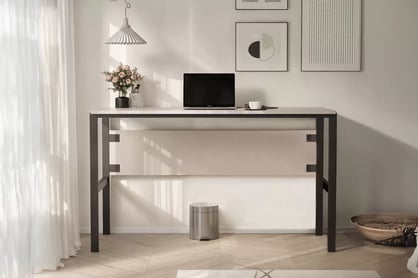 Písací stôl Cremona 128 cm s kontajnerom - pieskový béžový Písací stôl Cremona na kovových nohách s kontajnerom - Béžová Pieskový