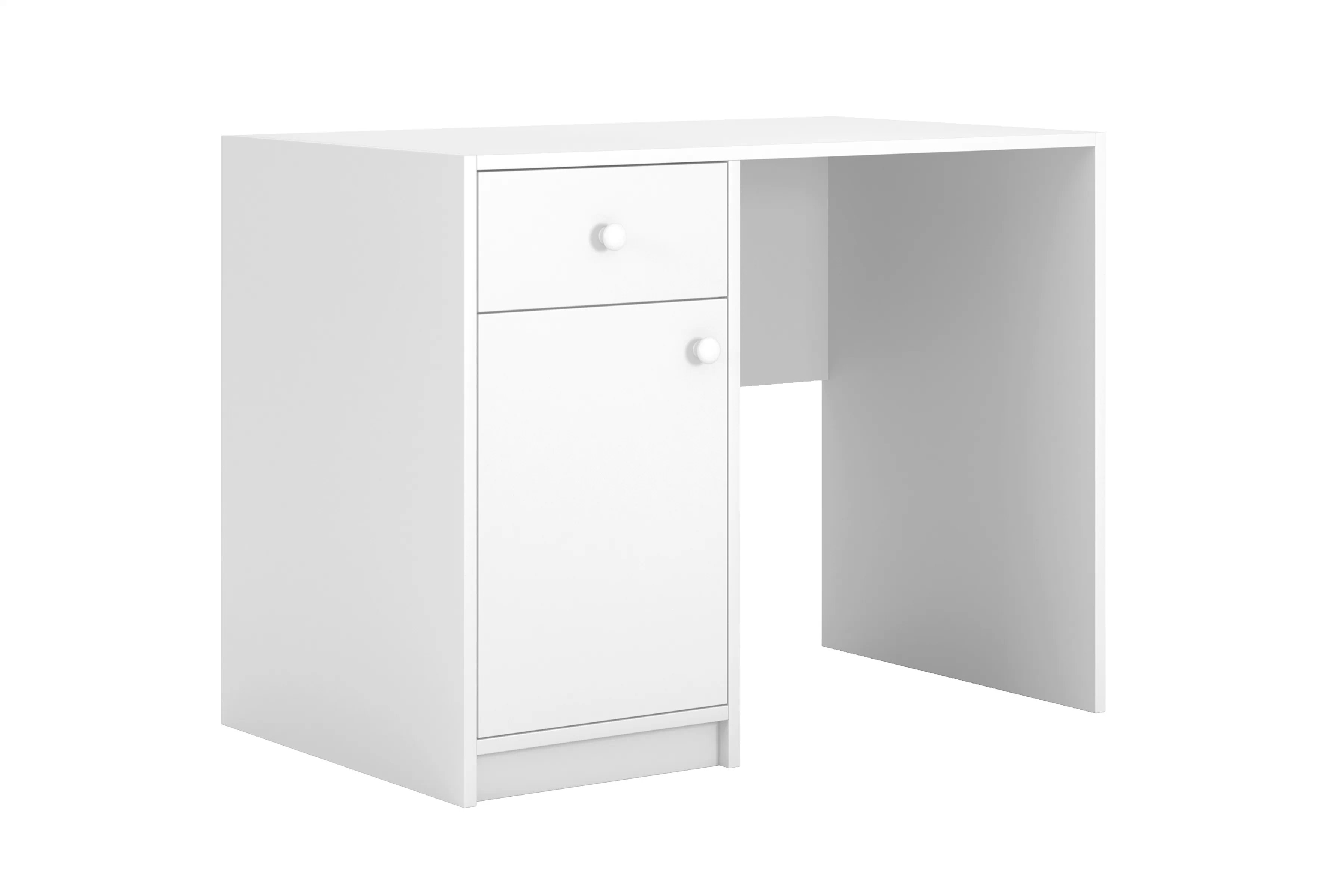 Detský písací stôl Bonzo 100 cm s jednými dverami a zásuvkou - biely Písací stôl dzieciece Bonzo 100 cm jednodverové z szuflada - biale