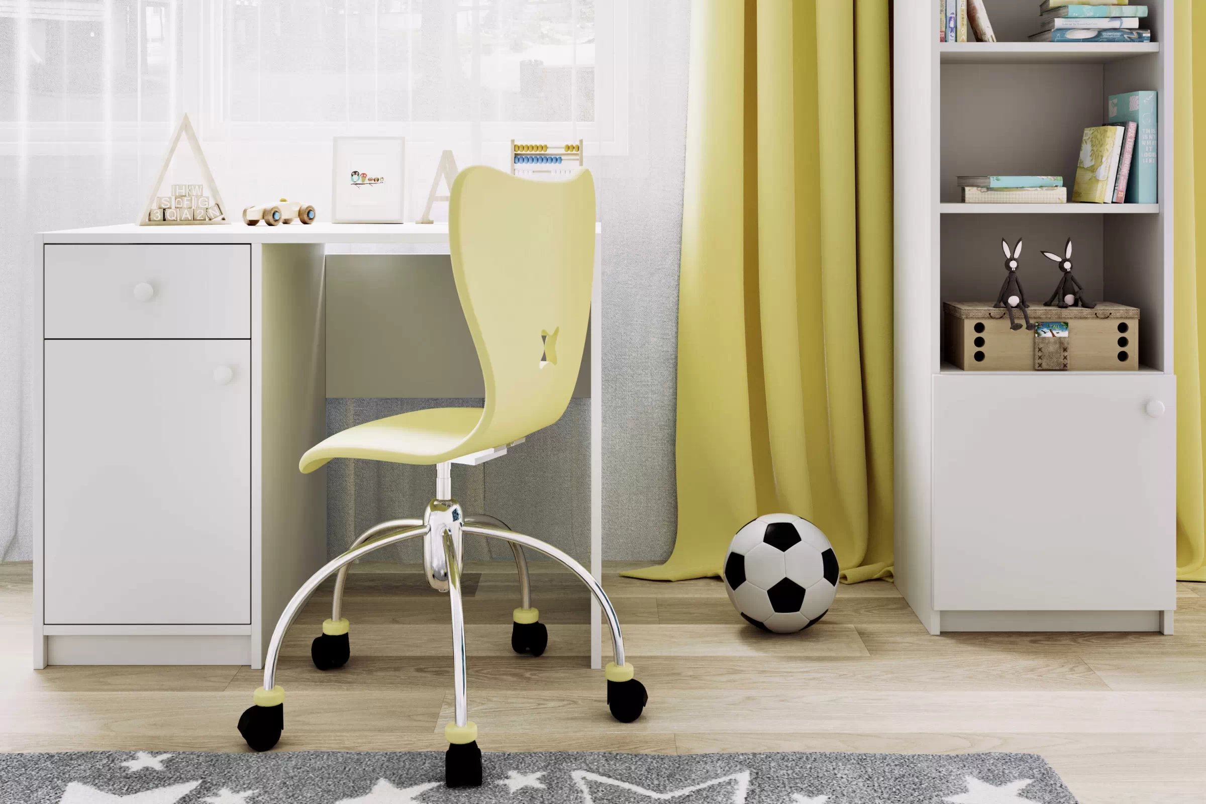 Detský písací stôl Bonzo 100 cm s jednými dverami a zásuvkou - biely Písací stôl dzieciece Bonzo 100 cm jednodverové z szuflada - biale