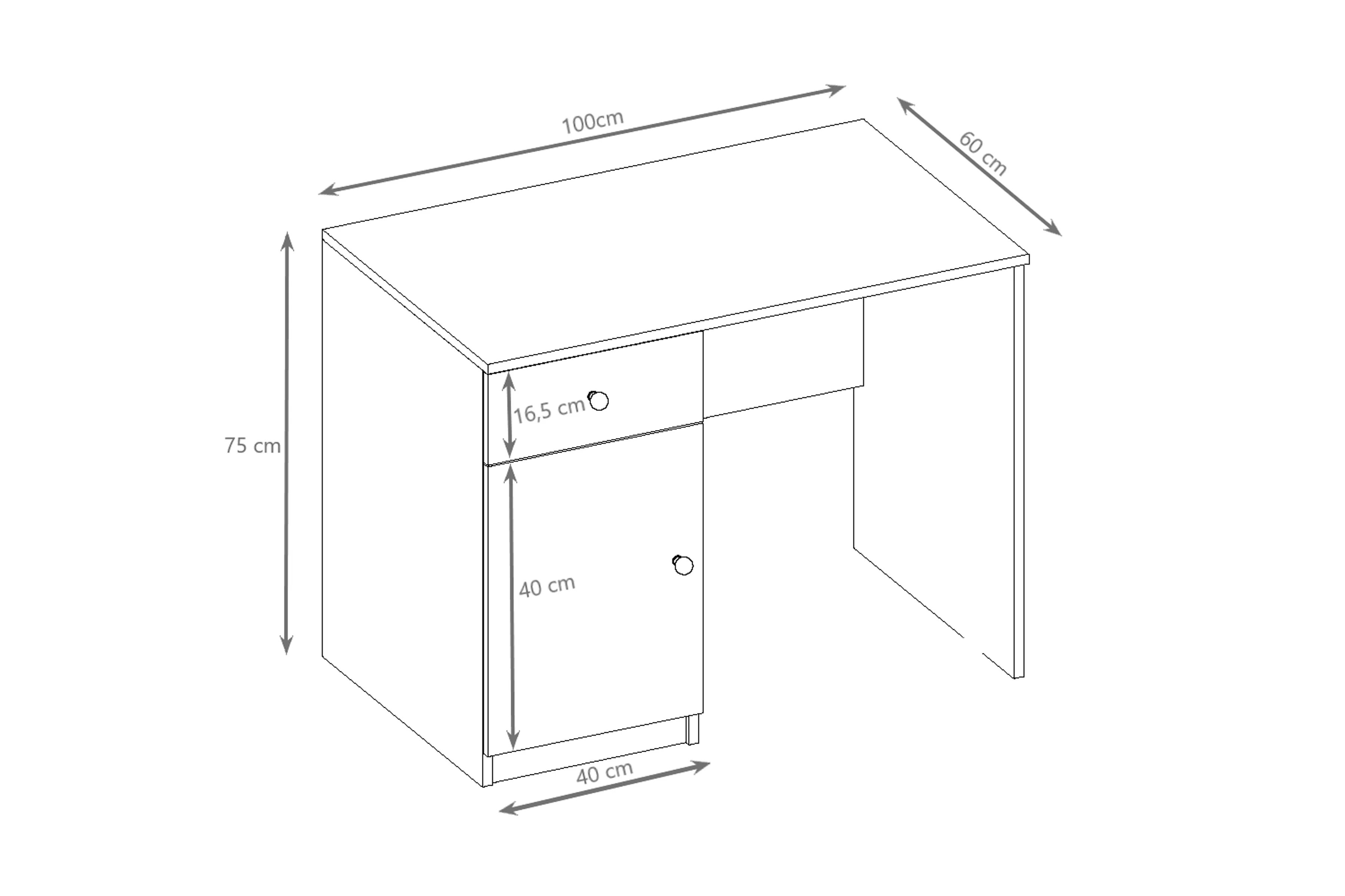 Dětský psací stůl Bonzo 100 cm - bílá psací stůl dzieciece Bonzo 100 cm z szuflada - bílá
