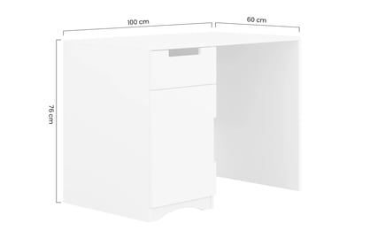 Detský písací stôl Guli 100 cm s jednými dverami a zásuvkou - biely Písací stôl dzieciece Guli 100 cm jednodverové z szuflada - biale