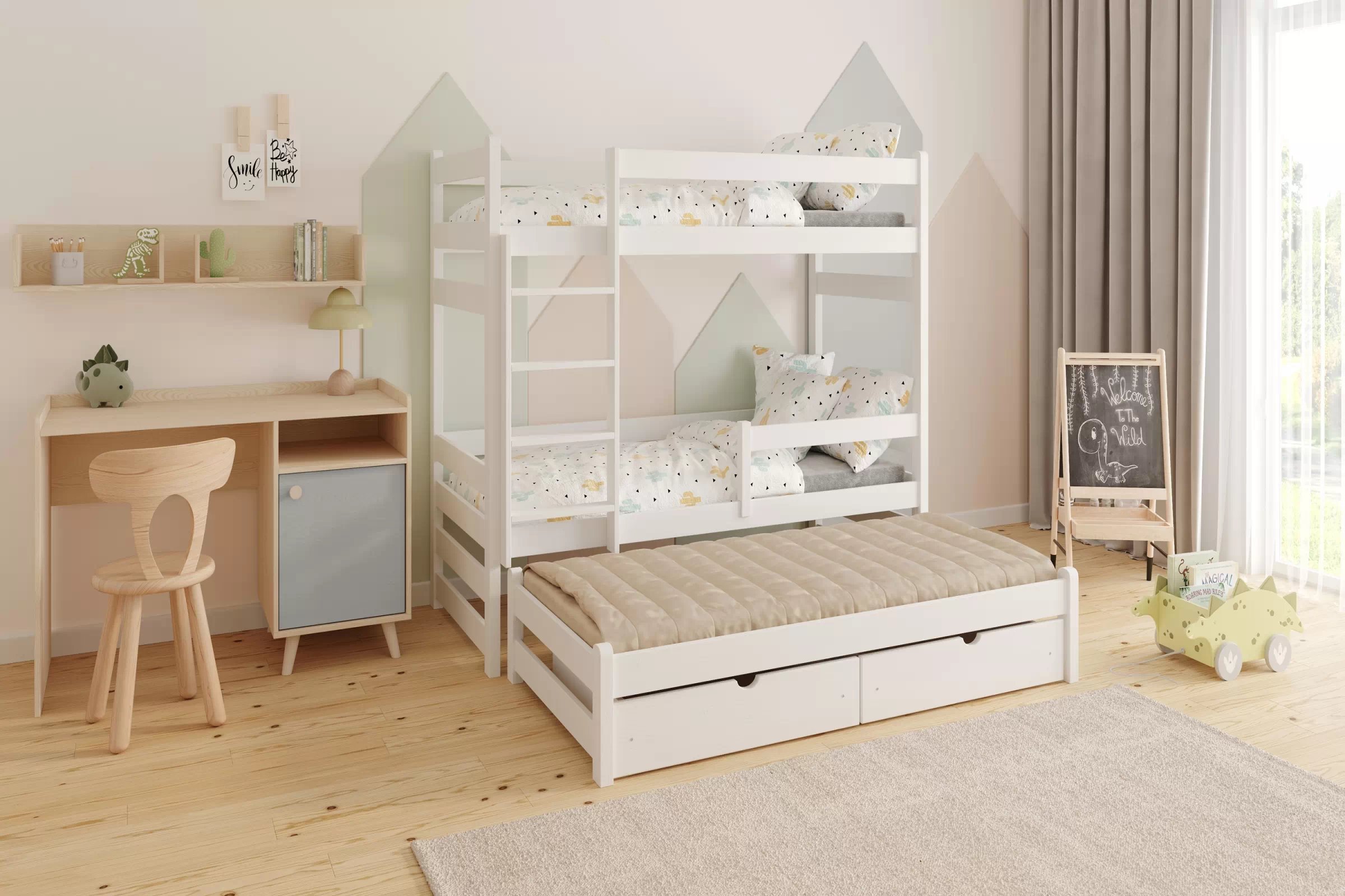 Dětský psací stůl Marla 120 cm - pouštní písek / šedá pallad psací stůl dzieciece Marla 120 cm - piasek pustyni / šedá pallad