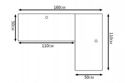 PC stôl Nelmin 160 cm na kovových nohách pravá - biela / čierny Písací stôl gamingowe Nelmin 160 cm na kovových nohách pravý - biela / čierny 