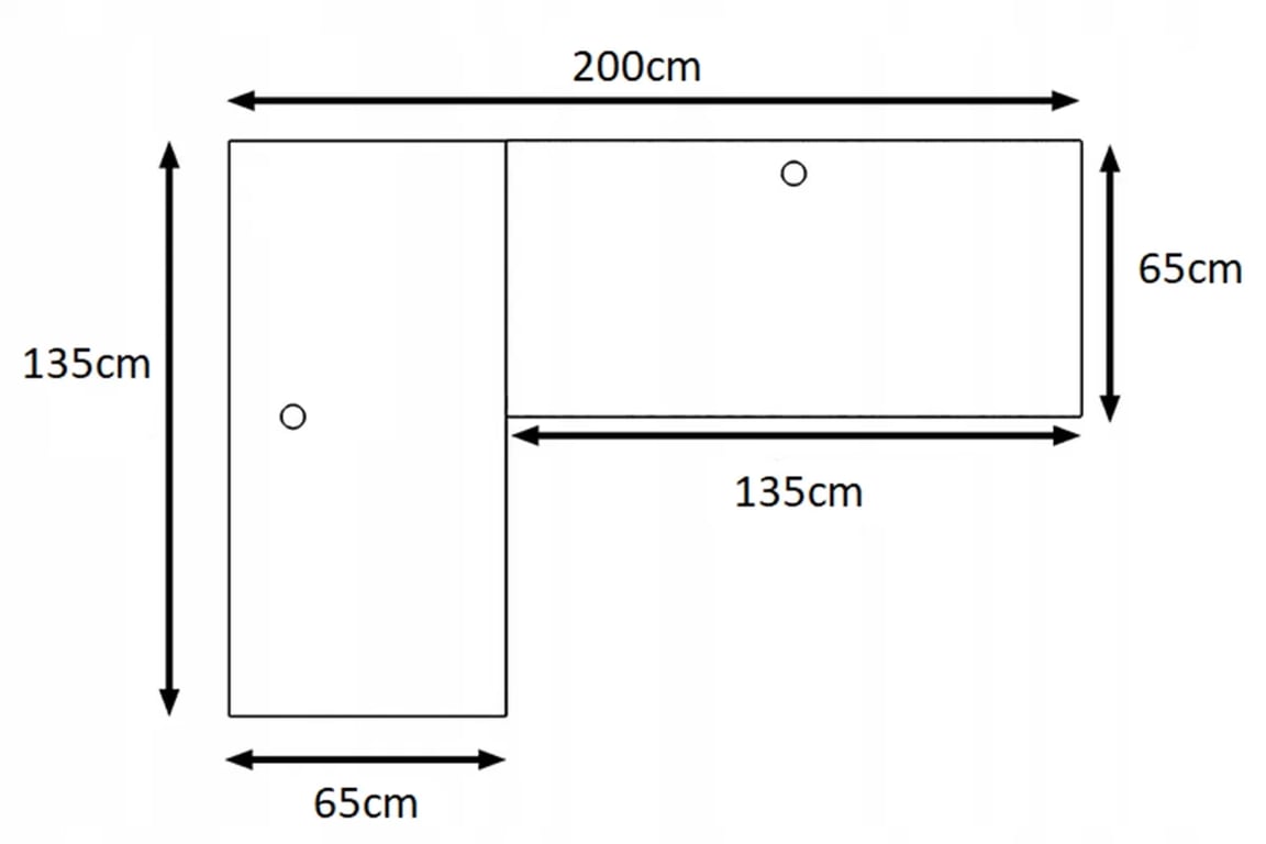 PC stôl Nelmin 200 cm s LED ľavá - biela / čierna Písací stôl gamingowe Nelmin 200 cm na kovových nohách z tasma LED lewe - biela / čierny 