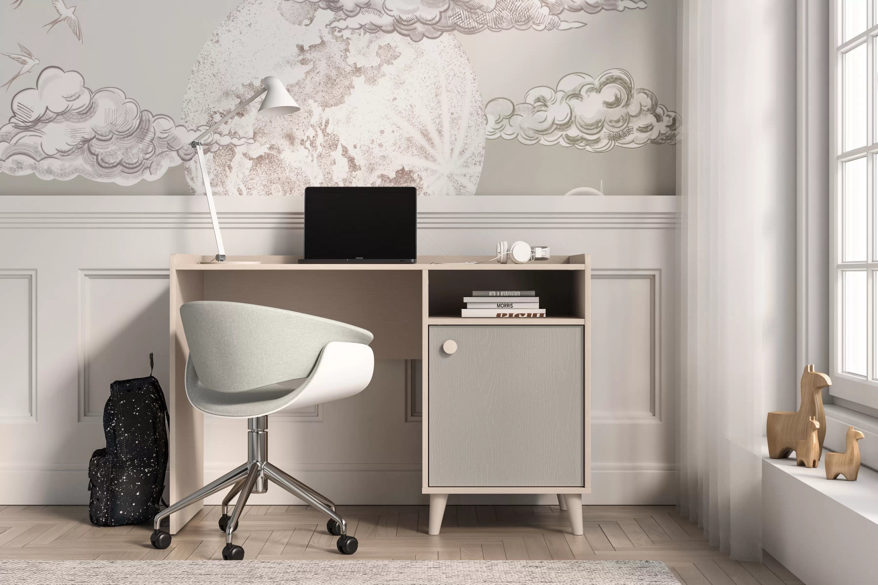 Dětský psací stůl Marla 120 cm - pouštní písek / šedá pallad psací stůl Marla 120 cm - piasek pustyni / šedá pallad