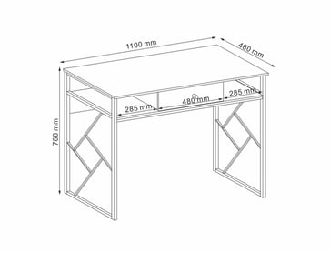 Písací stôl kovové Tablo B 110 cm - Dub / Tmavohnedá Písací stôl kovové tablo b z szuflada 110 cm - Dub / Tmavo hnedá