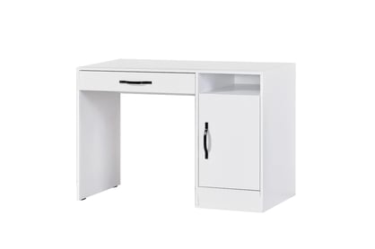 Mládežnícky písací stôl Lomaro 120 cm so zásuvkou - biela / čierny úchyt Písací stôl mlodziezowe Lamaro 120 cm z szuflada - Biely / Úchytka Čierny 