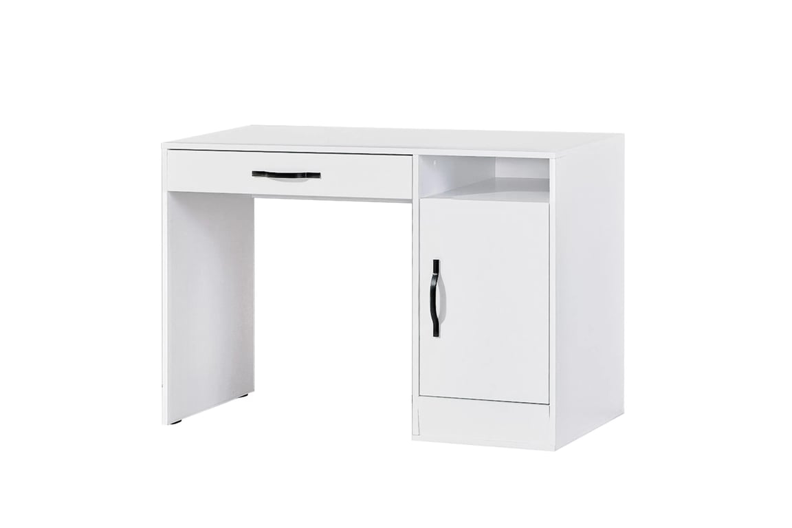 Mládežnícky písací stôl Lomaro 120 cm so zásuvkou - biela / čierny úchyt Písací stôl mlodziezowe Lamaro 120 cm z szuflada - Biely / Úchytka Čierny 