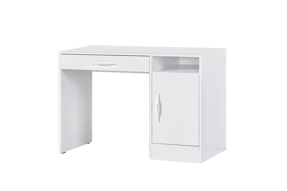Mládežnícky písací stôl Lomaro 120 cm so zásuvkou - biela / biely úchyt Písací stôl mlodziezowe Lomaro 120 cm z szuflada - Biely / Úchytka Biely