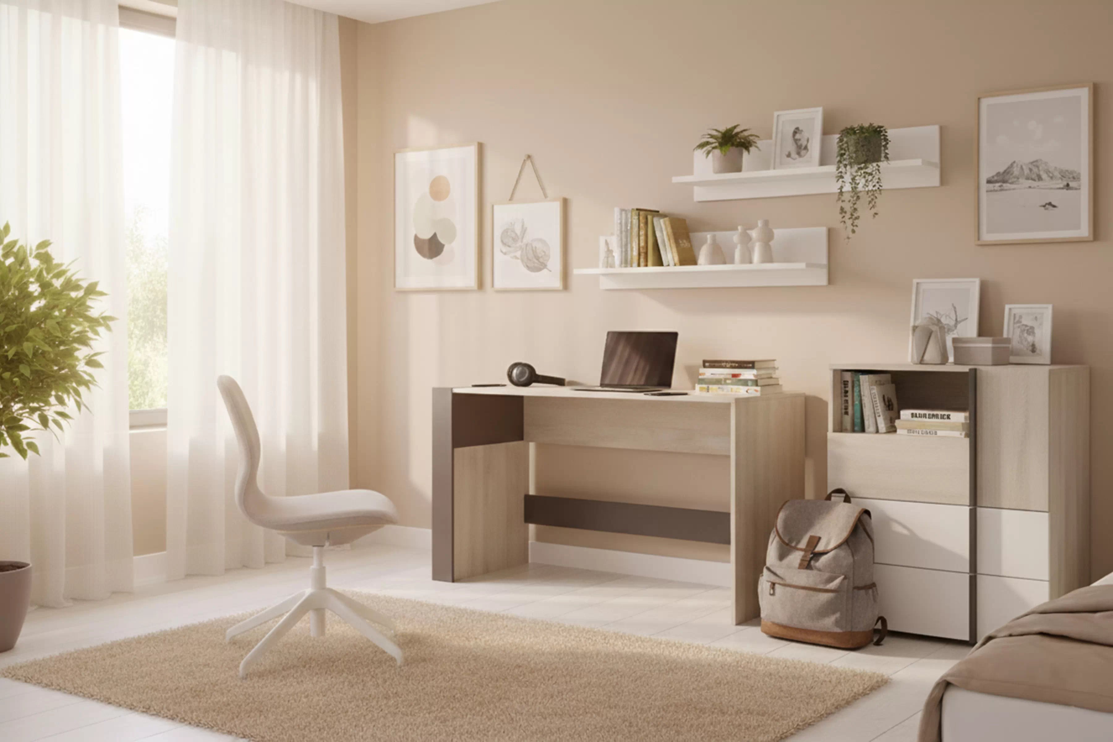 Studentský psací stůl Lumo 10 130 cm - dub wilton bílý / bílý lux / antracit psací stůl mlodziezowe Lumo 10 130 cm - dub wilton bílá / bílá lux / antracitová