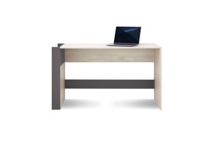 Studentský psací stůl Lumo 10 130 cm - dub wilton bílý / bílý lux / antracit