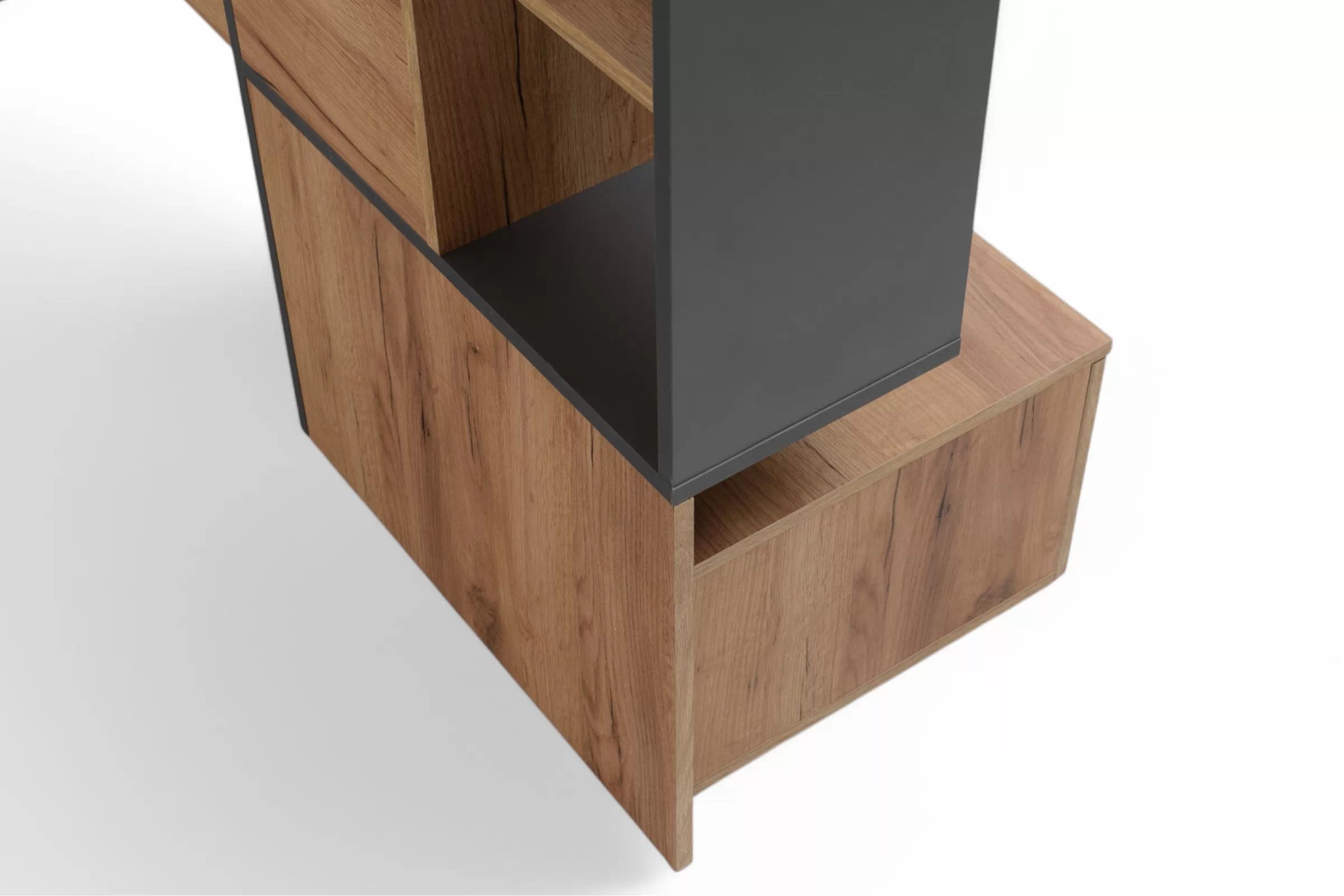 Písací stôl Sorsa 149 cm - dub wotan / antracitová Písací stôl mlodziezowe Sorsa 149 cm - Dub wotan / Antracytová