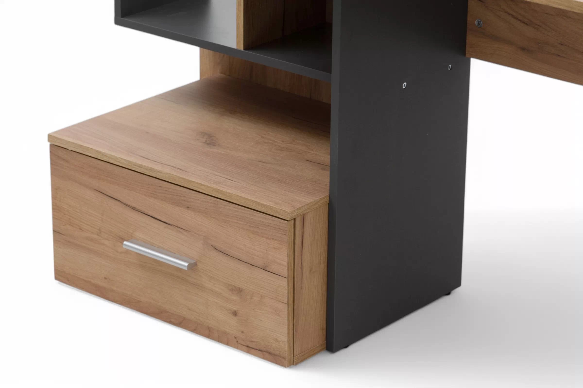 Písací stôl Sorsa 149 cm - dub wotan / antracitová Písací stôl mlodziezowe Sorsa 149 cm - Dub wotan / Antracytová