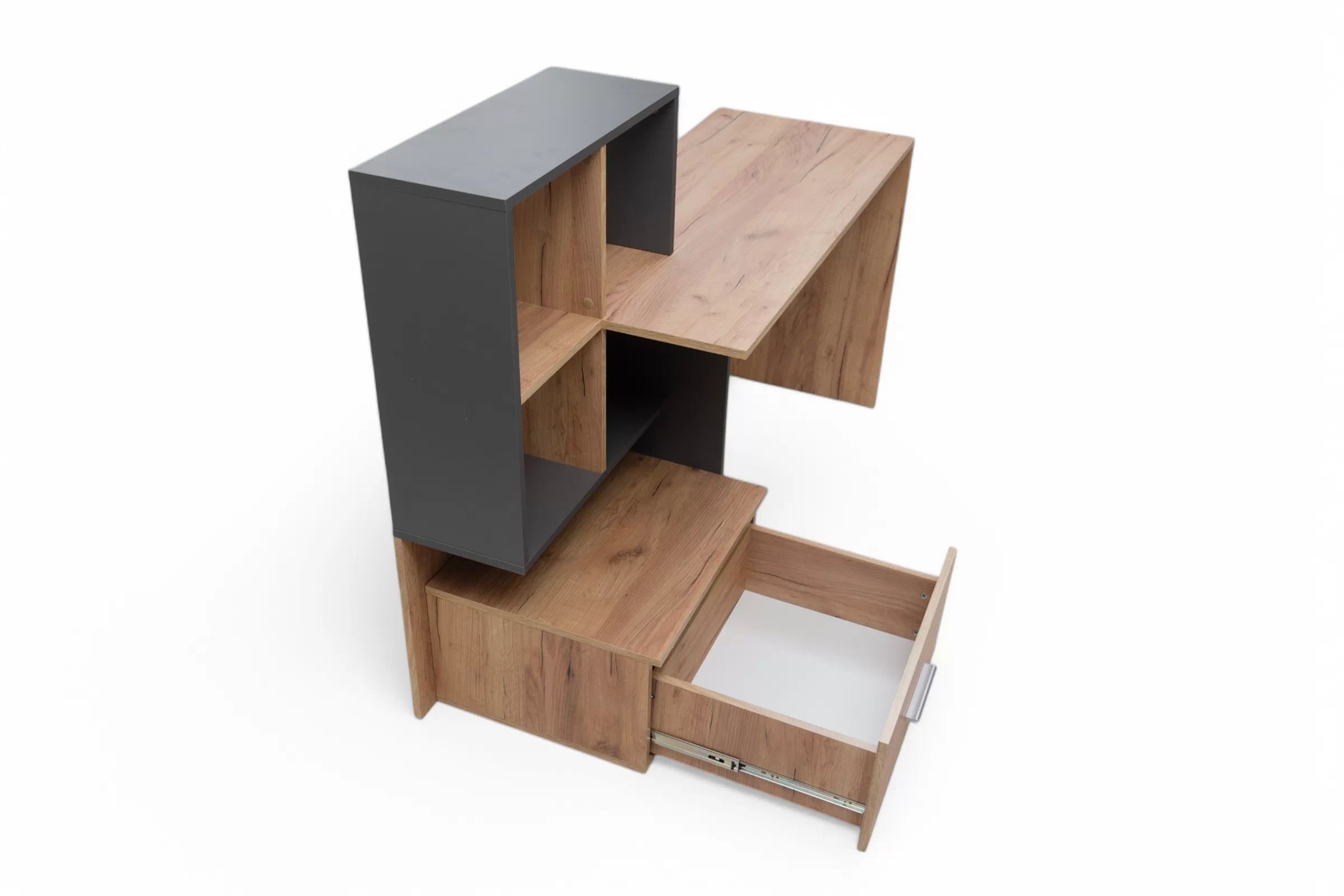 Písací stôl Sorsa 149 cm - dub wotan / antracitová Písací stôl mlodziezowe Sorsa 149 cm - Dub wotan / Antracytová