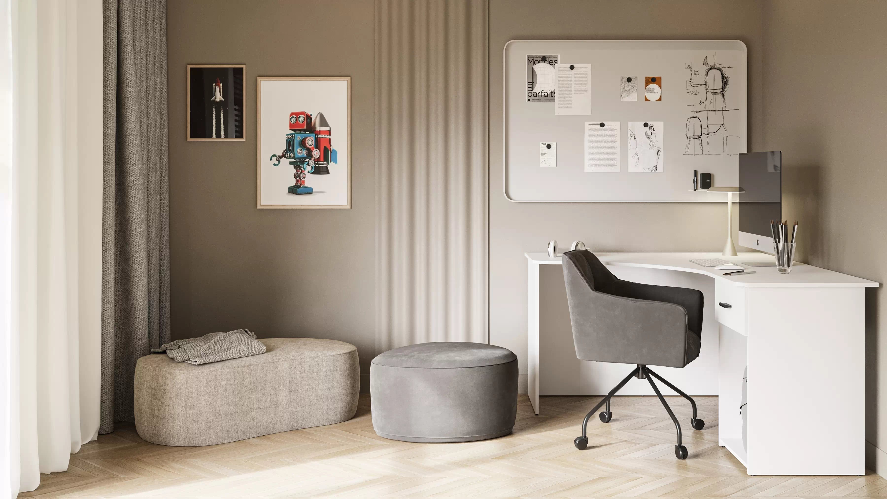 Rohový psací stůl Corner 155x125 cm se zásuvkou a přihrádkou - bílá psací stůl narozne Corner z szuflada i wneka 155x125 cm - bílá