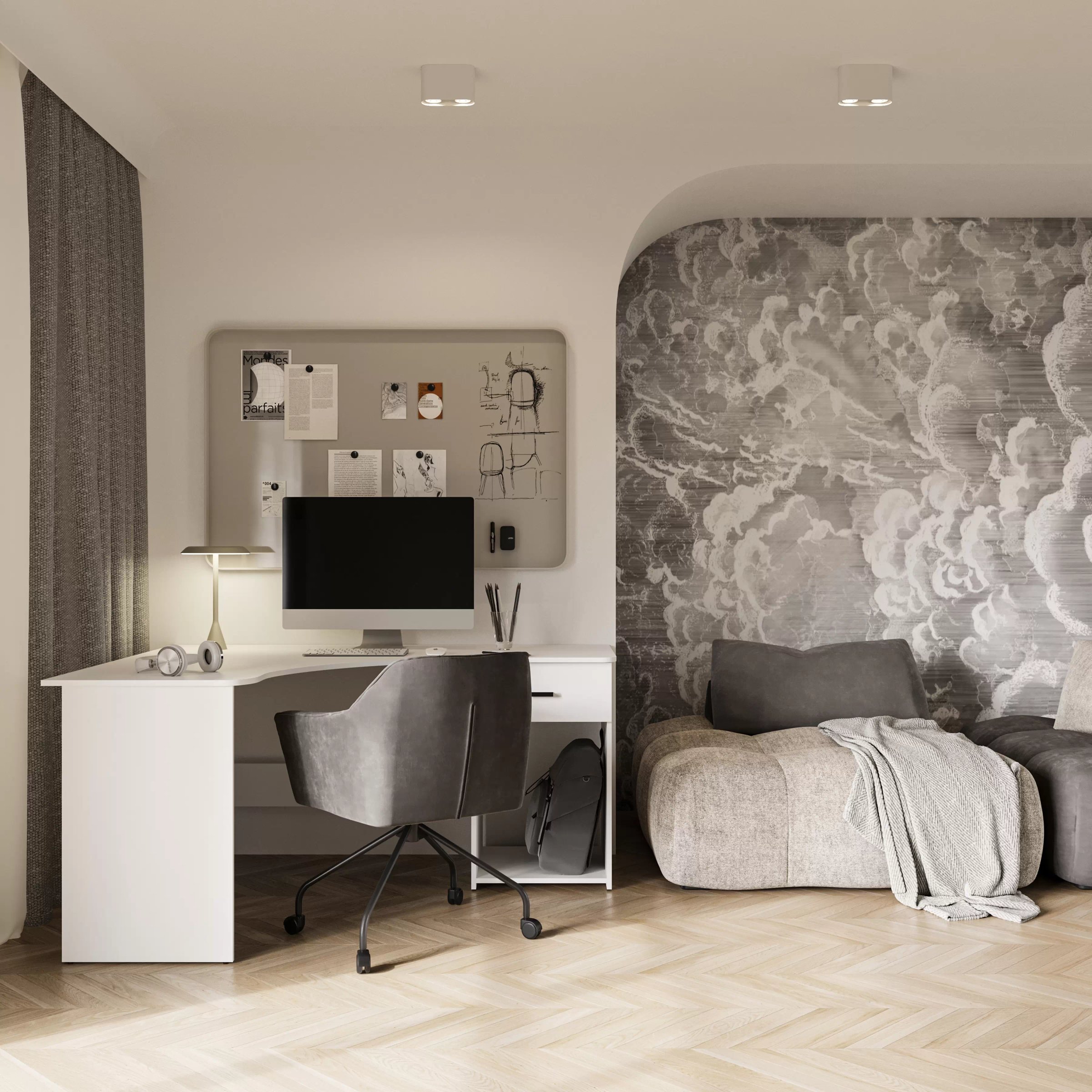 Rohový psací stůl Corner 155x125 cm se zásuvkou a přihrádkou - bílá psací stůl narozne Corner z szuflada i wneka 155x125 cm - bílá