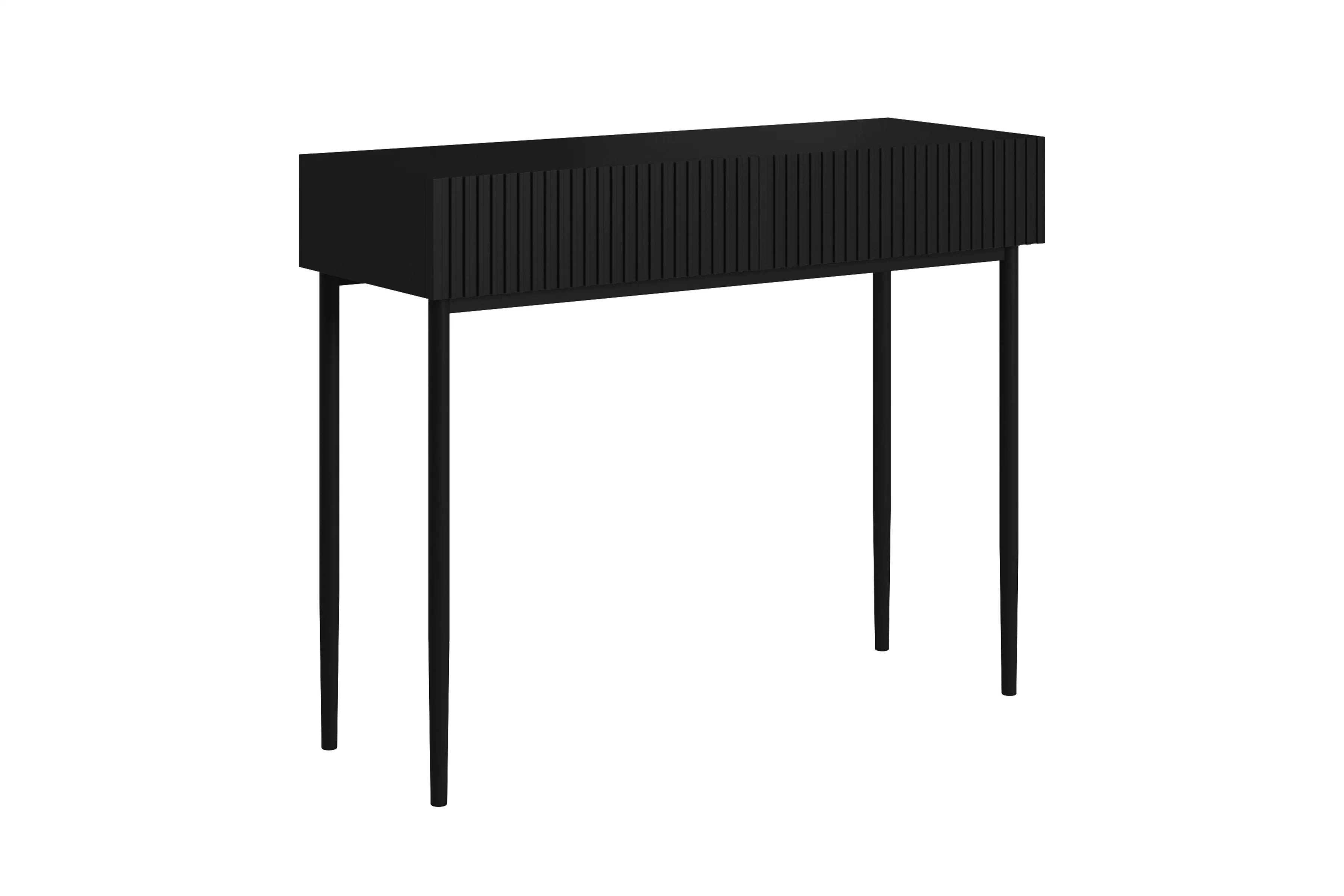 Toaletný stolík Nicole 100 cm - čierna Písací stôl Nicole 100 cm so zásuvkami - Čierny mat / čierny nozki
