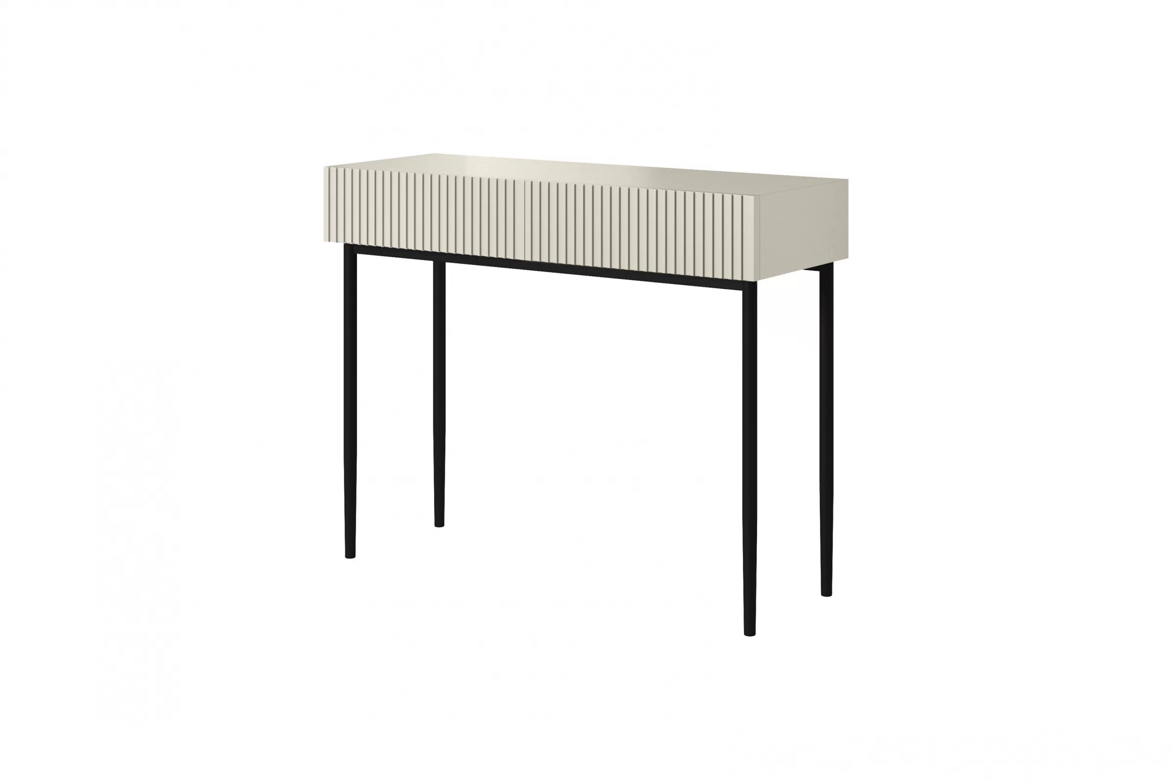 Moderný písací stôl Nicole - kašmírová / čierne nožičky Písací stôl Nicole 100 cm so zásuvkami - kašmír / čierny nozki