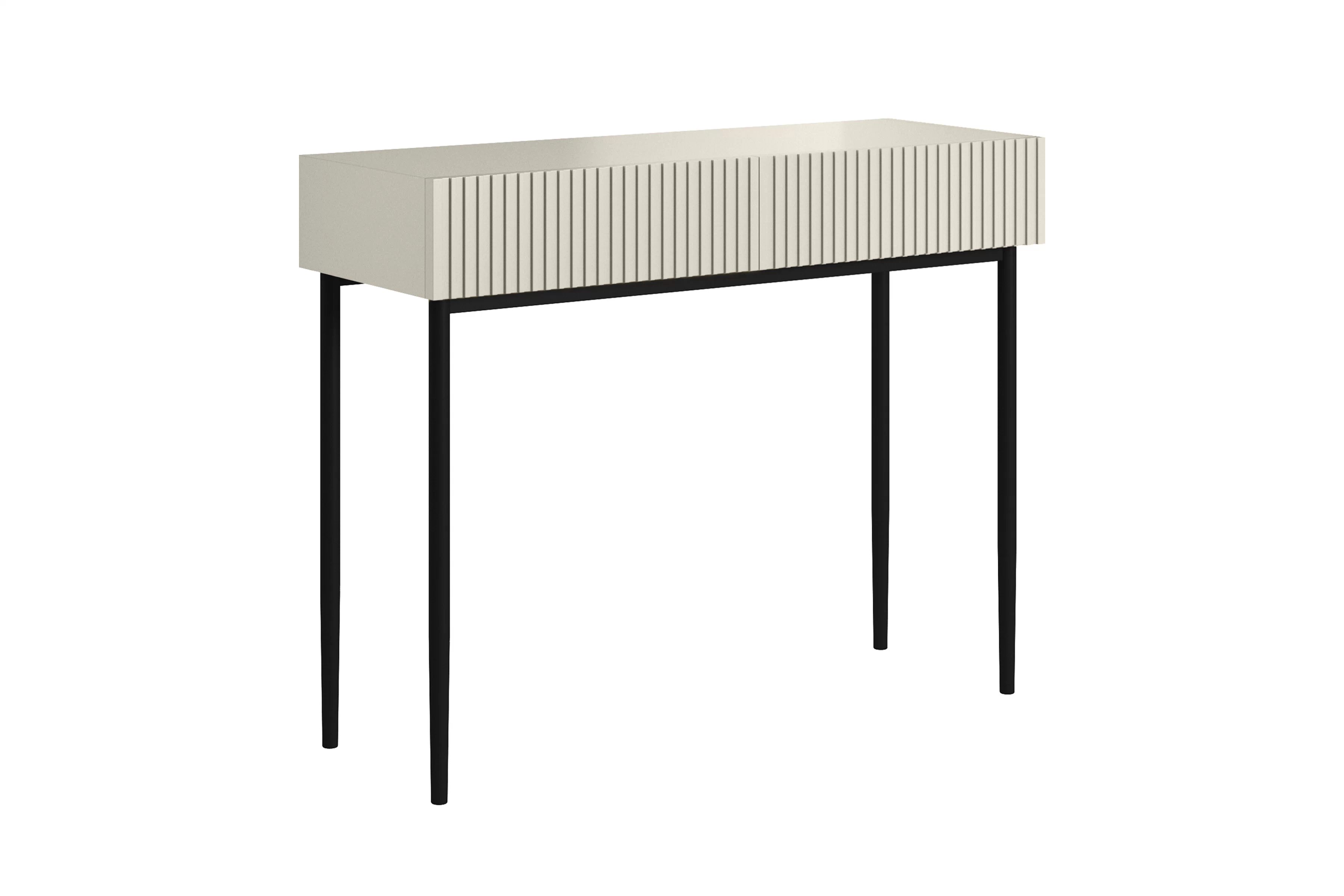 Moderný písací stôl Nicole 100 cm - kašmírová / čierna Písací stôl Nicole 100 cm so zásuvkami - kašmír / čierny nozki