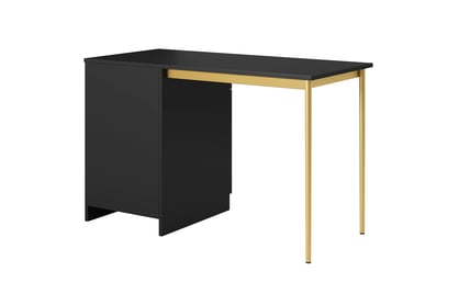 Psací stůl Nicole 120 cm – černý mat / zlaté nožky psací stůl Nicole 120 cm z szuflada - černá mat / zlote nozki