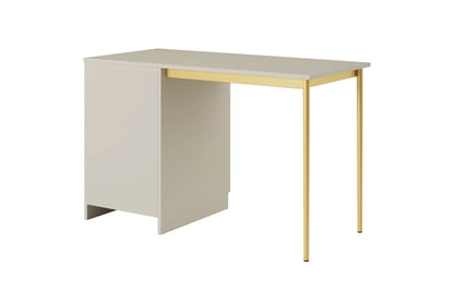 Písací stôl Nicole 120 cm so zásuvkou – kašmírová / zlatá Písací stôl Nicole 120 cm z szuflada - kašmír / zlote nozki