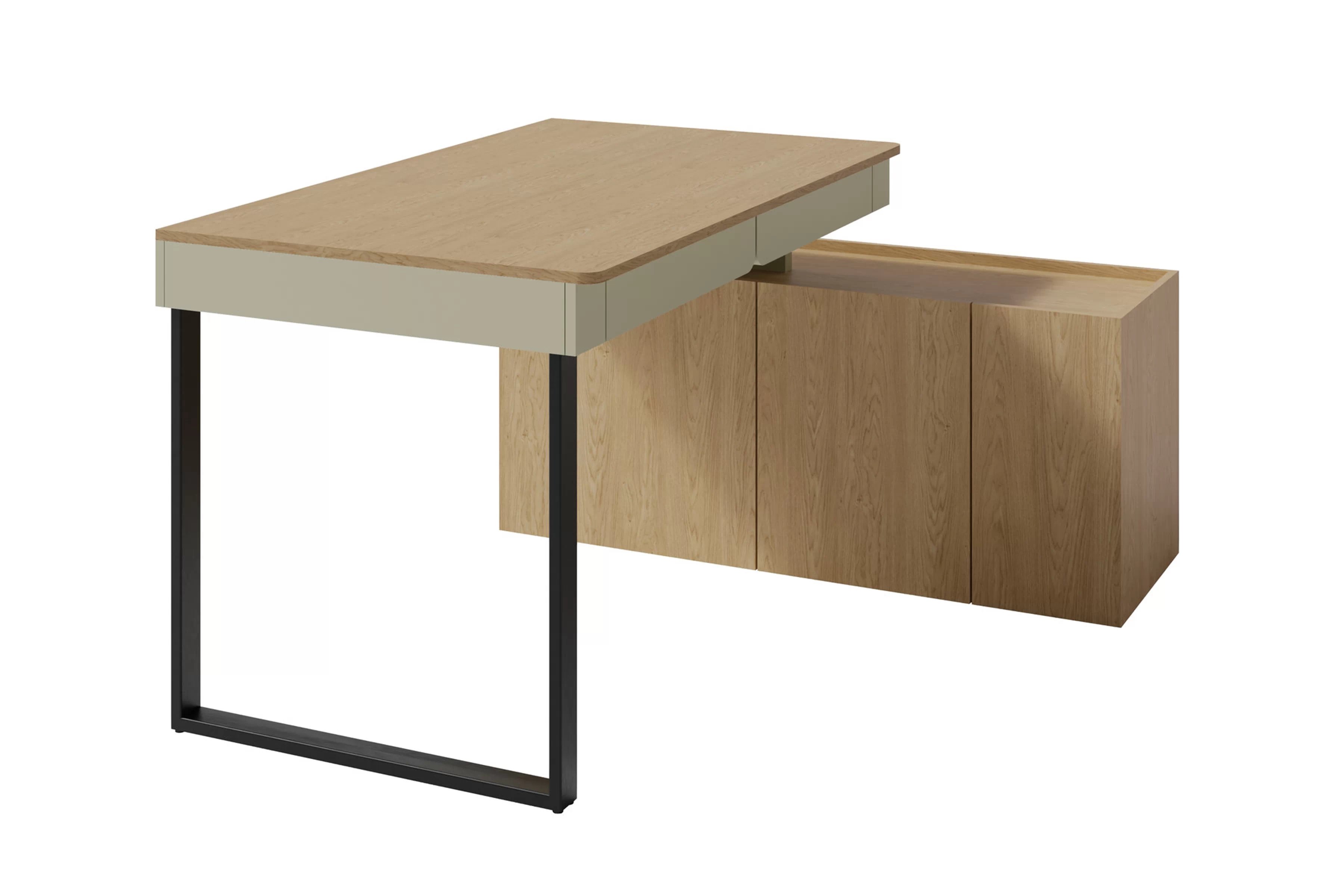 PC stôl s komodou Luca - eukalyptus / dub baltic dune Písací stôl z komoda Luca - eukaliptus / Dub baltic dune