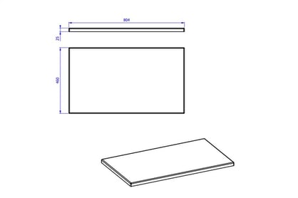 Koupelnová deska Monako Grey 891 80 cm - diamantově šedá Deska koupelnový šedý 